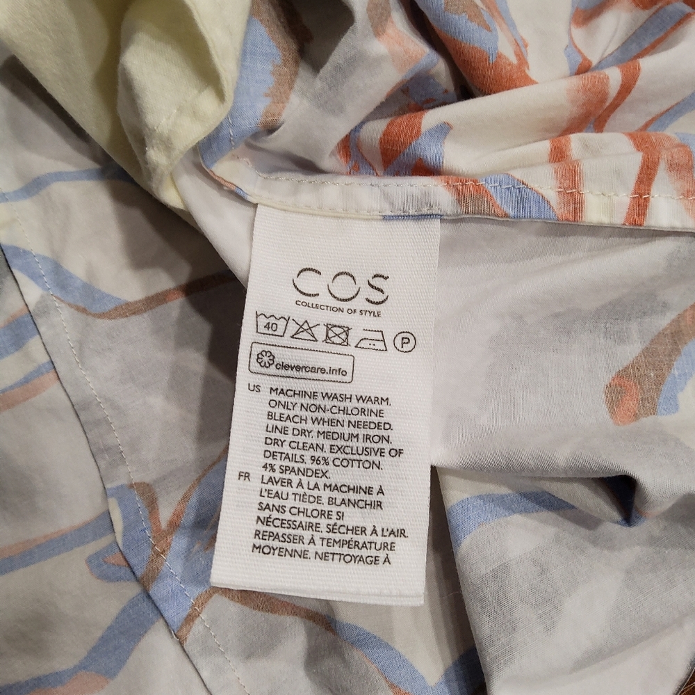 COS Printed Draped Sleeve Mini Dress Size 8 - Picture 14 of 15